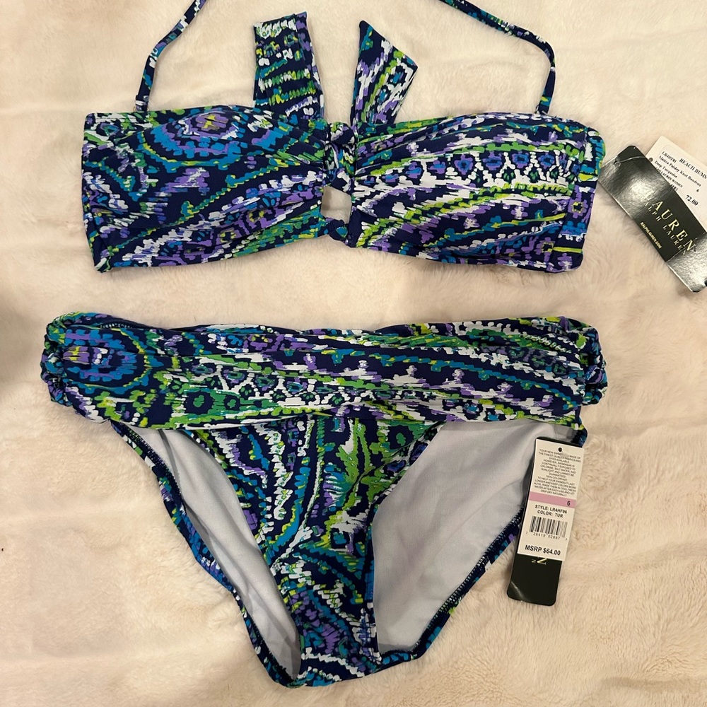 New with tags Ralph Lauren bandeau bikini